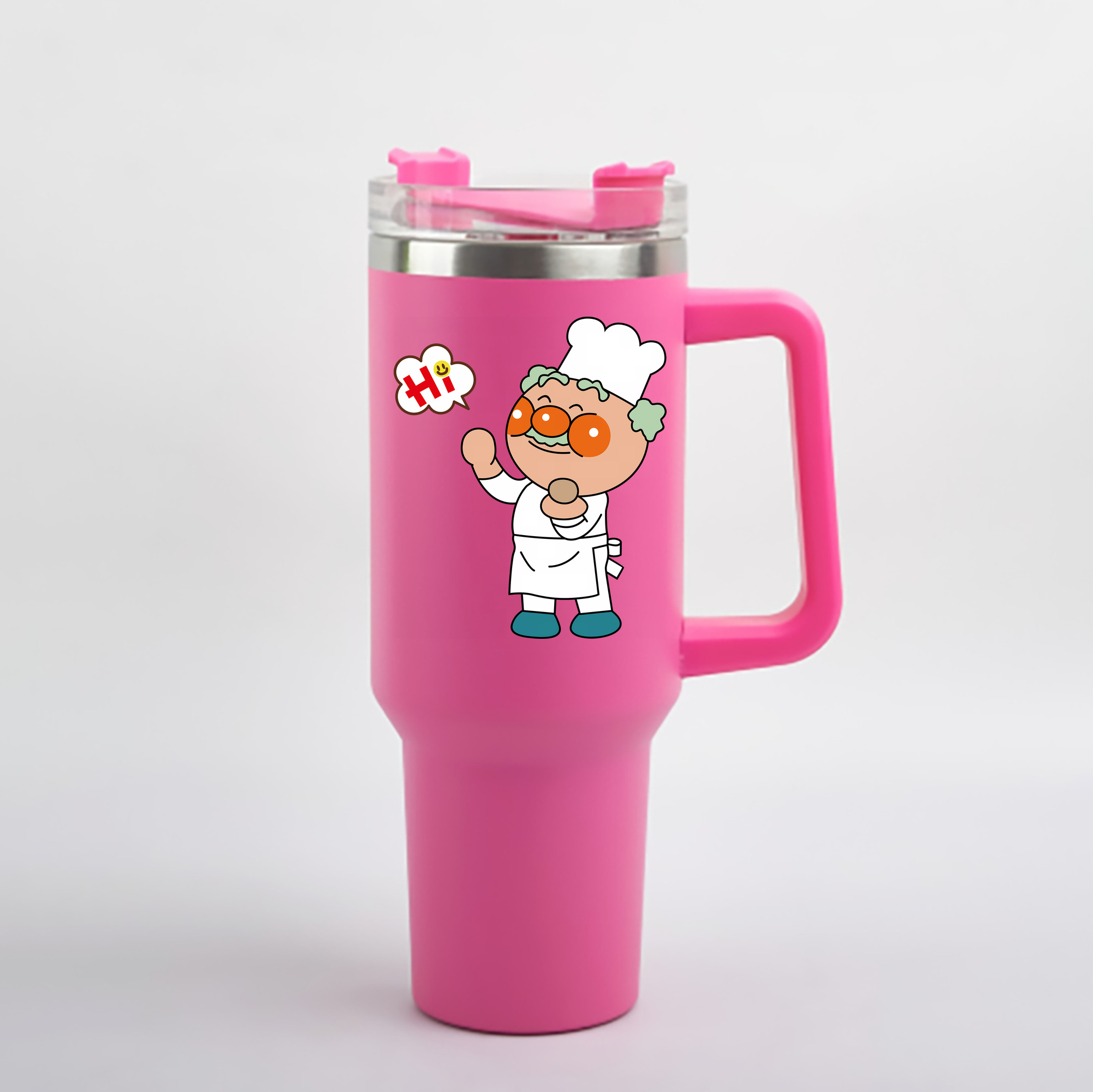 （画像用） アンパンマン Anpanman 1200mL車用タンブラー - クリスタルステッカー（プラスチックストロー付き）